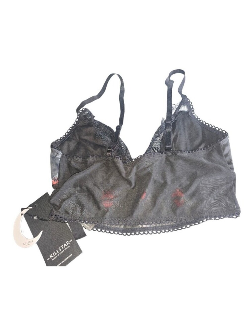 Killstar Star Crossed Bralette Black & Red Women's Size Small NEW With Tags - Picture 7 of 8